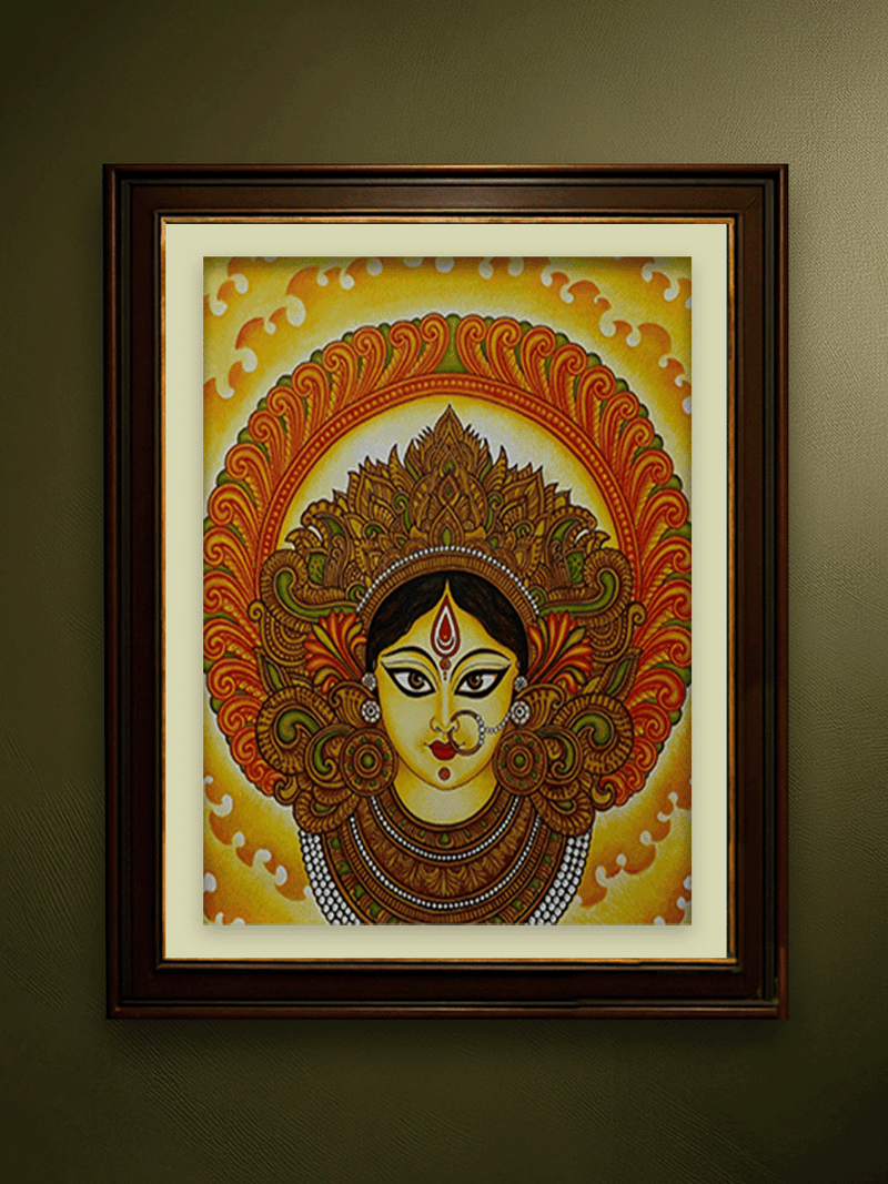 Trinayani: The Goddess Durga in Kerala Mural by Adarsh