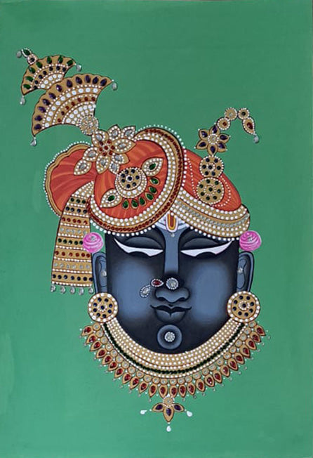 Shrinathji Mukharvind in Pichwai by Shehzaad Ali Sherani Thumbnail