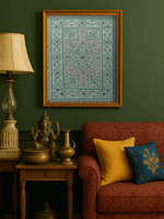 A Tapestry of Silver and Green in Zardozi by Md. Bilal