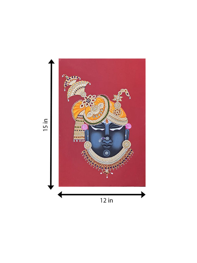Shrinathji (Orange Turban) in Pichwai for sale