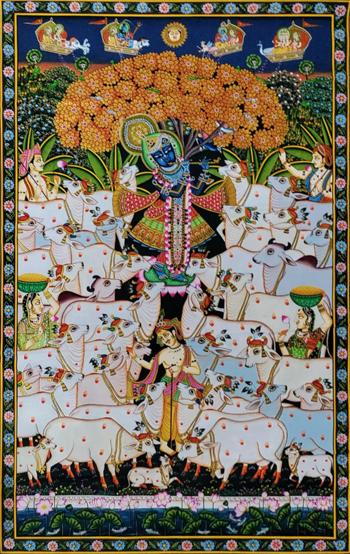 Shrinathji's World of Wonders: Cows, Gopas and Nature in Pichwai by Dinesh Soni Thumbnail