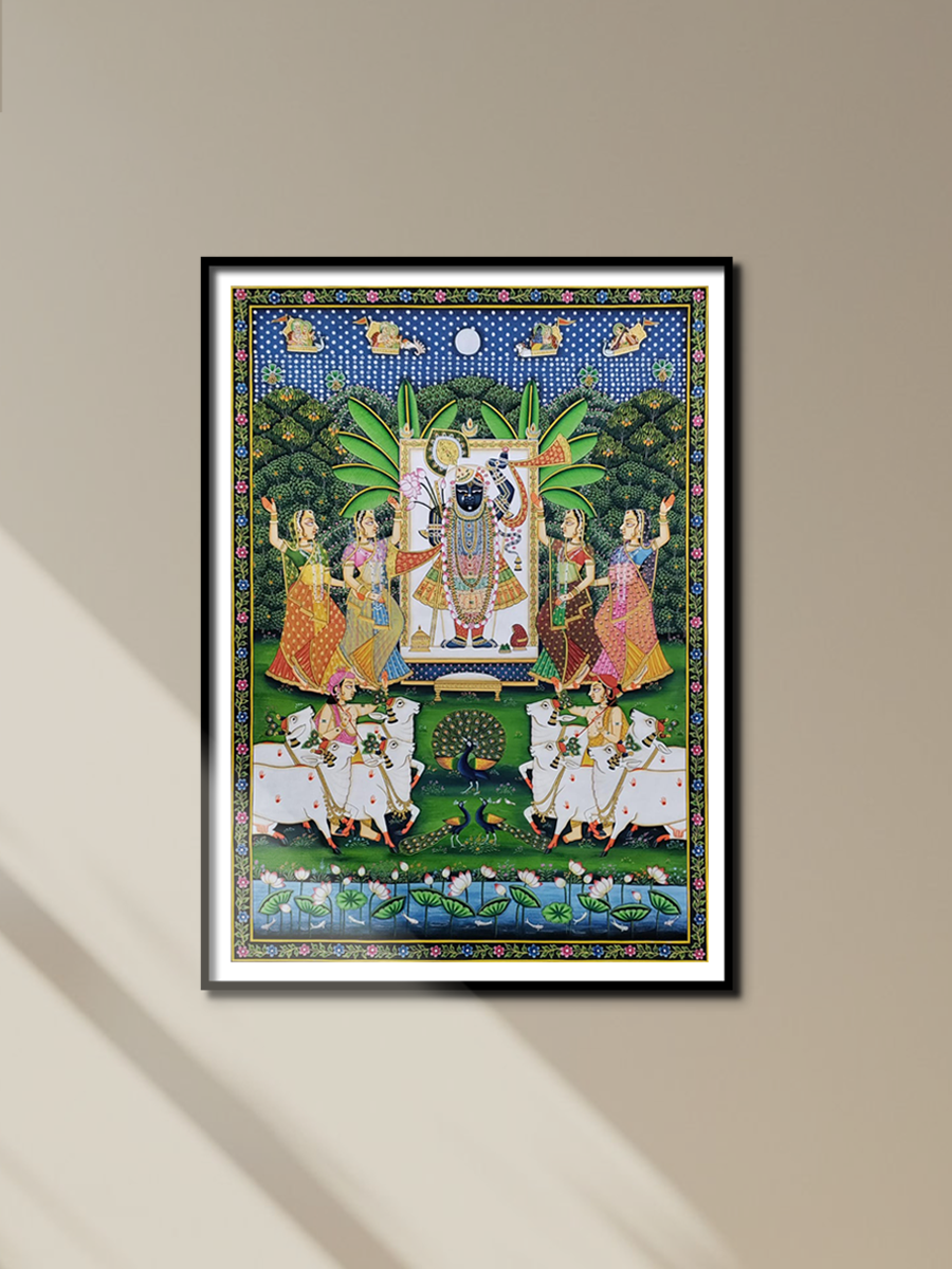 Sharad Purnima with Shrinath ji: Pichwai Art by Dinesh Soni