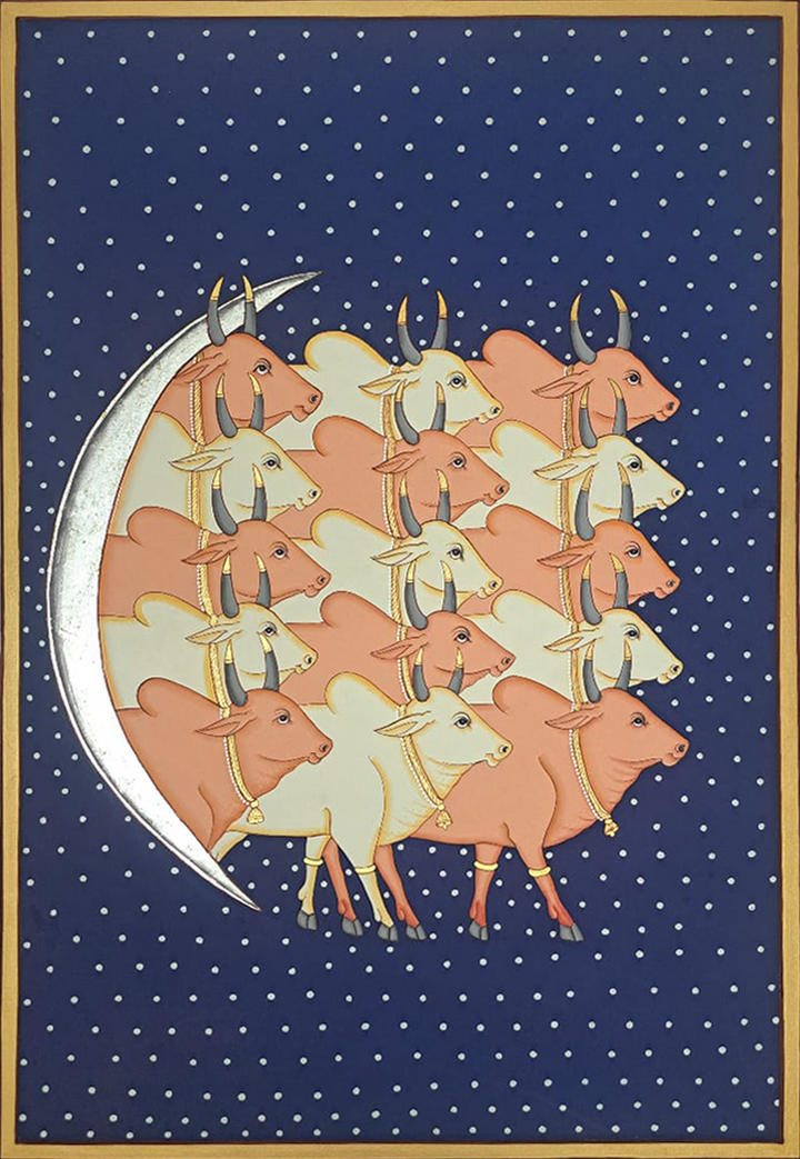Illuminance of Crescent: Cow Herd In Pichwai by Shehzaad Ali Sherani Thumbnail