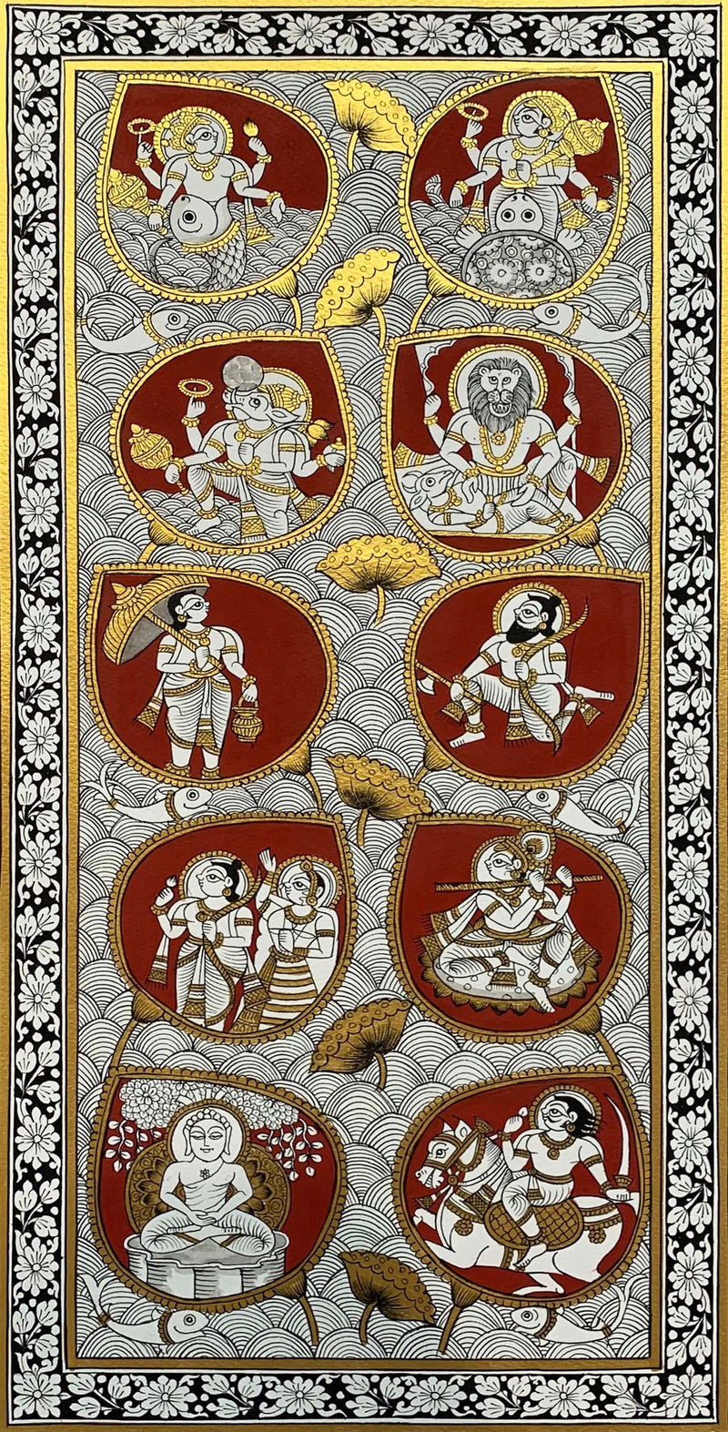 Avatars of Lord Vishnu in Phad by Kalyan Joshi