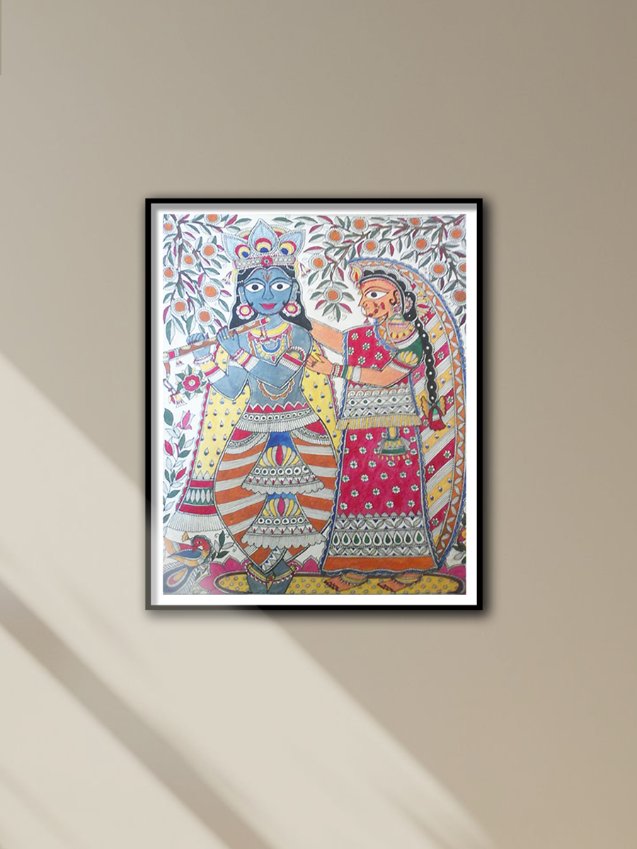 Shop Devotion of Radha: Madhubani painting by Priti Karn