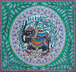 Buy Majesty in the Wild: Madhubani artwork by Priti Karn
