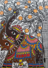 Buy Whispers of Elephant: Madhubani artwork by Priti Karn