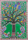 Buy Tree of abundance:Madhubani painting by Priti Karn
