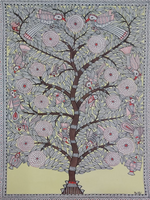 Buy Tree of Happiness:Madhubani Artwork by Priti Karn
