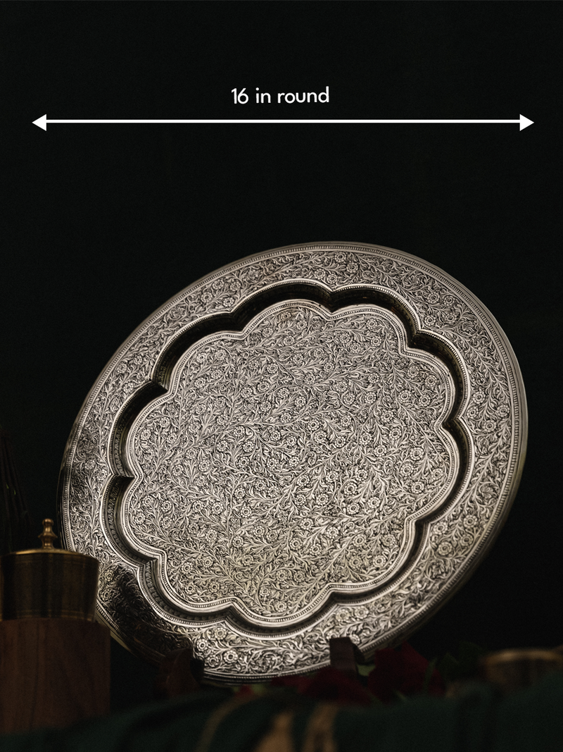Gleaming Silver of Marodi Brass Plate