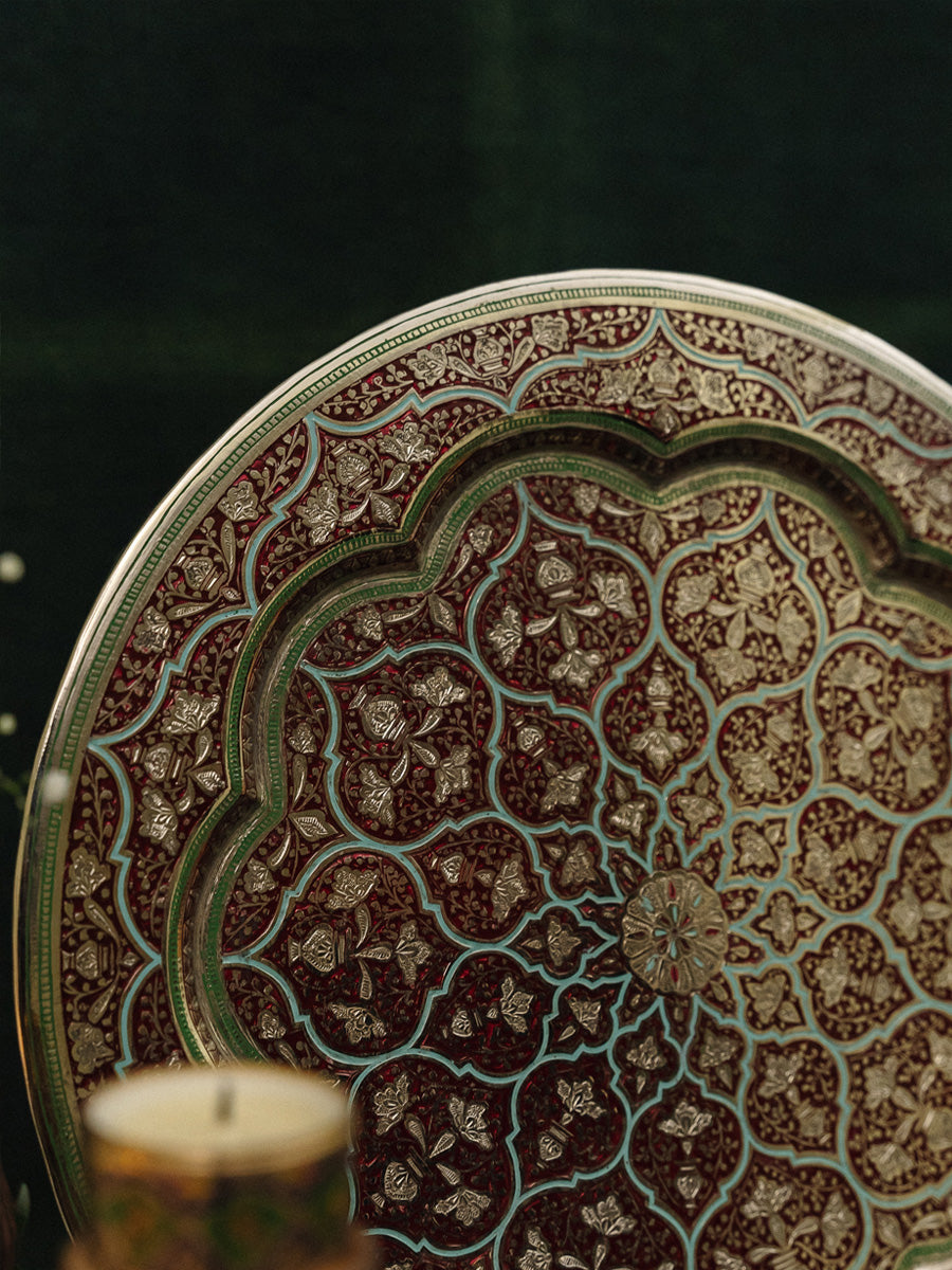 Jaal (Web) of colour in Marodi Brass Plate
