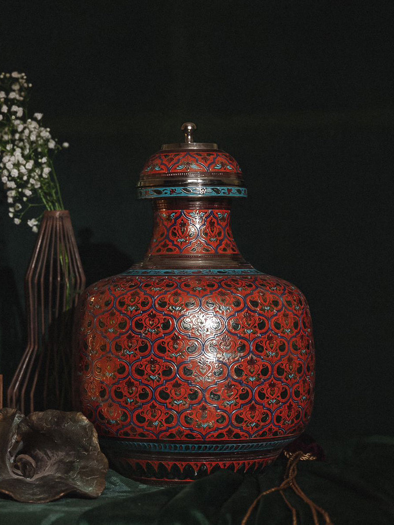 Jaipuri Kalash in Red Marodi Craft