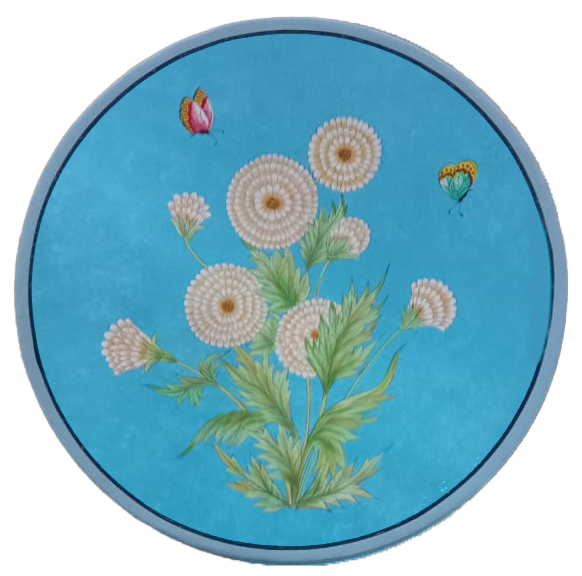 A Dahlia's Gentle Whisper: Kashmiri Paper Mache by Riyaz Khan Thumbnail