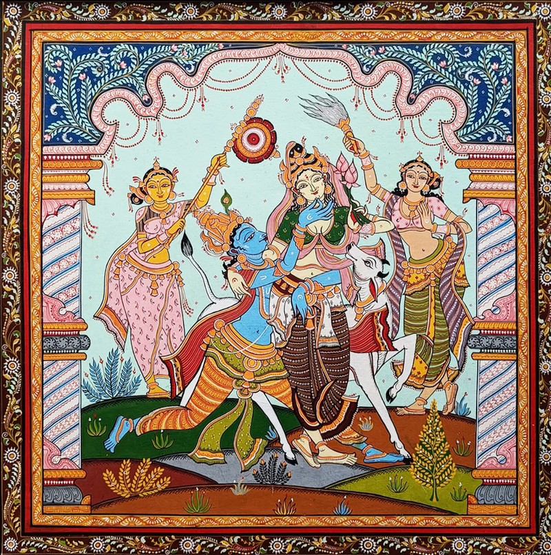 Shop Radiance of Devotion: Sakhis in Purusottam Swain's Pattachitra