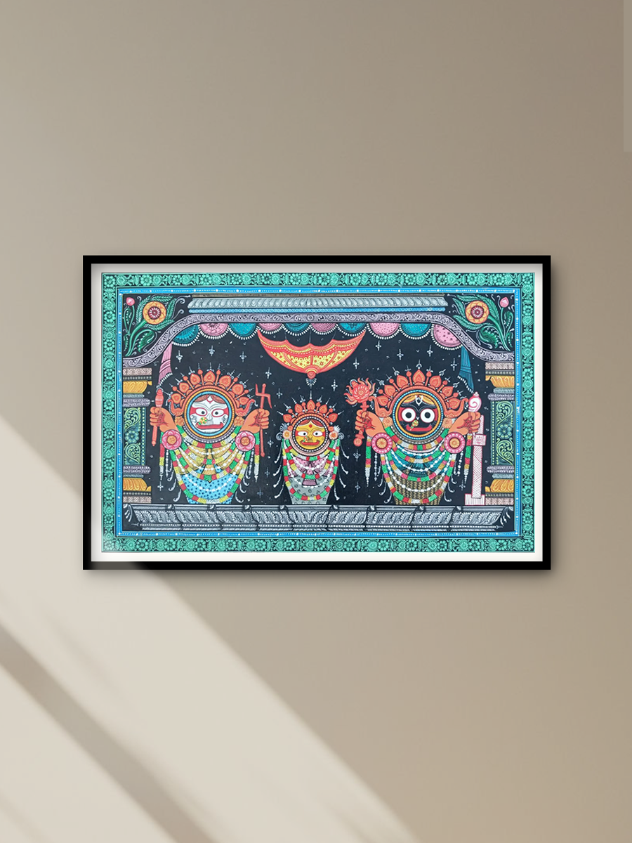 Cosmic Harmony: Jagannath's Pattachitra Portrait by Purusottam Swain for sale