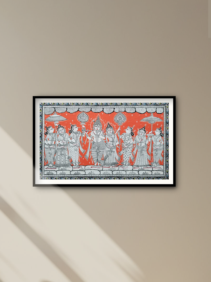Melodies of Devotion: Pattachitra Tapestry by Purusottam Swain for sale