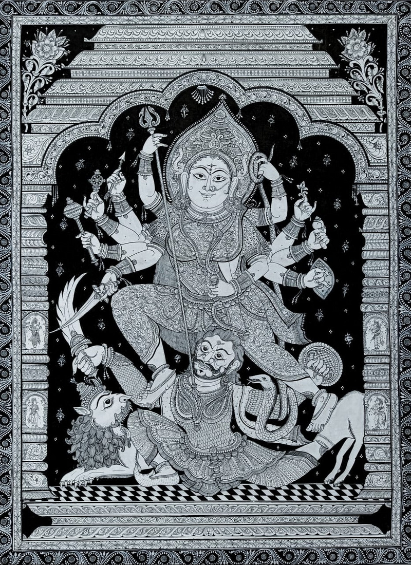 Maa Durga's Triumph: Pattachitra Stories by Purusottam Swain