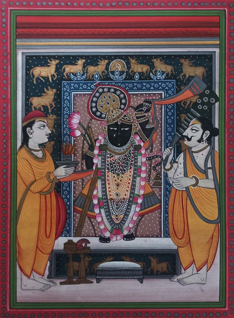 Buy Shreenath ji’s Darshan: Pichwai Artwork by Dinesh Soni