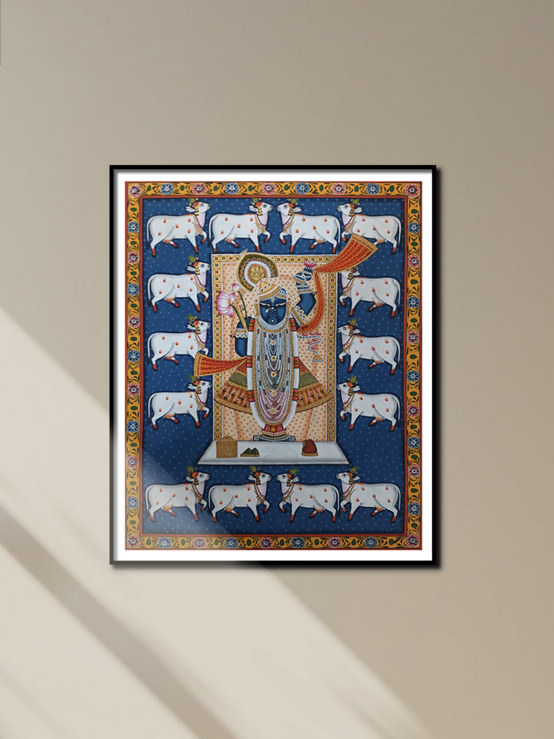 Harmony of Shrinathji: Pichwai Artwork by Dinesh Soni for sale