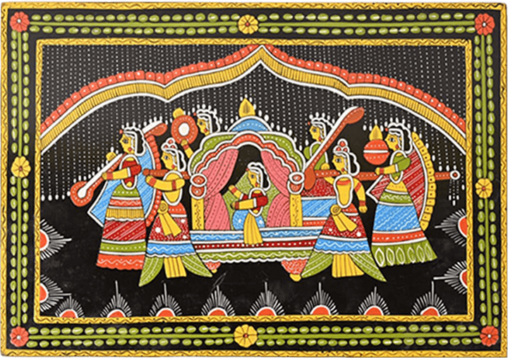 Palanquin(doli) scene in Tikuli painting by Ashok Kumar Thumbnail