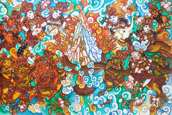 Palazhi Madhanam Kerala Mural Painting by Adarsh Thumbnail