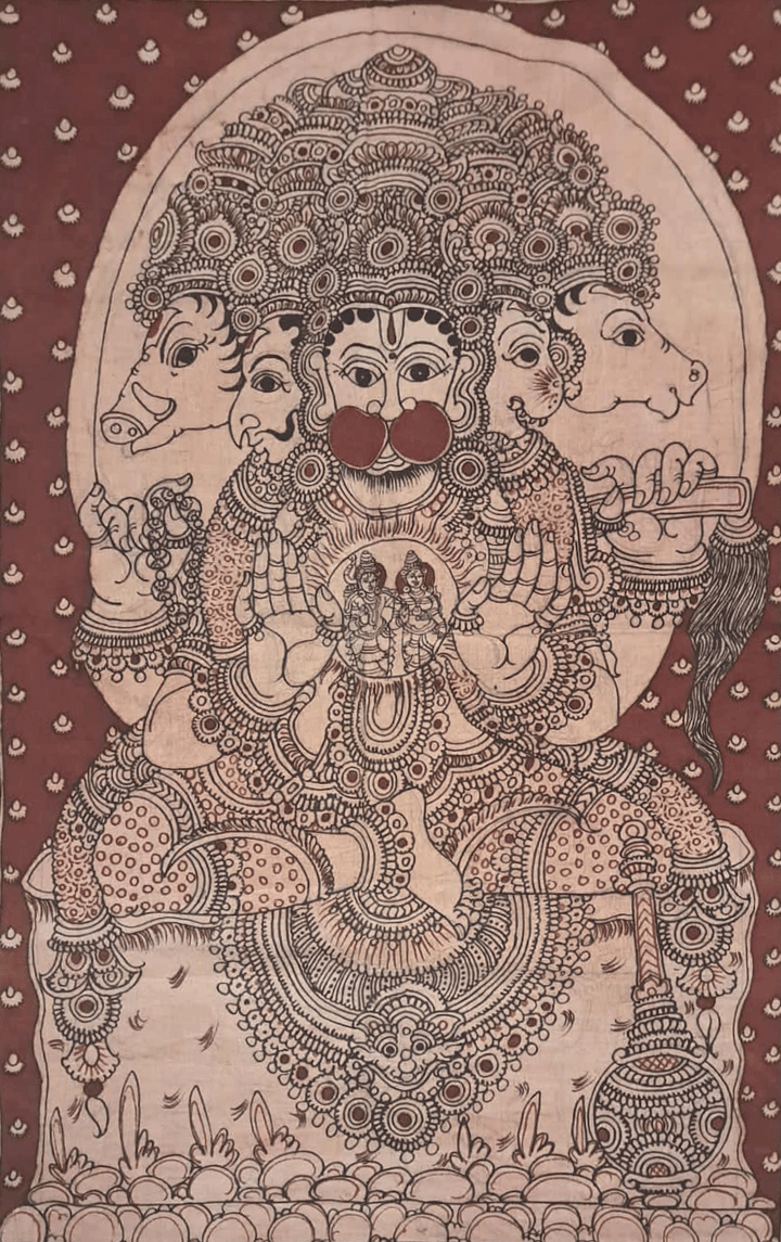 Panchmukhi Hanuman: Kalamkari by Sudheer Thumbnail