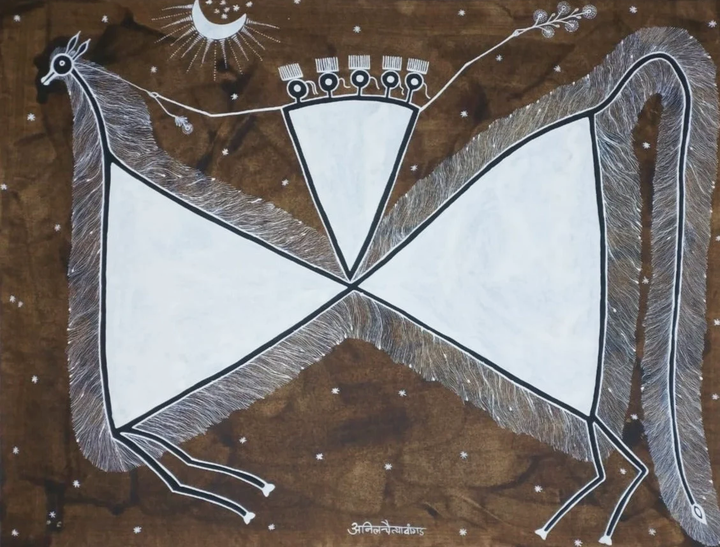 Panchshirya Dev: Warli painting by Anil Wangad Thumbnail