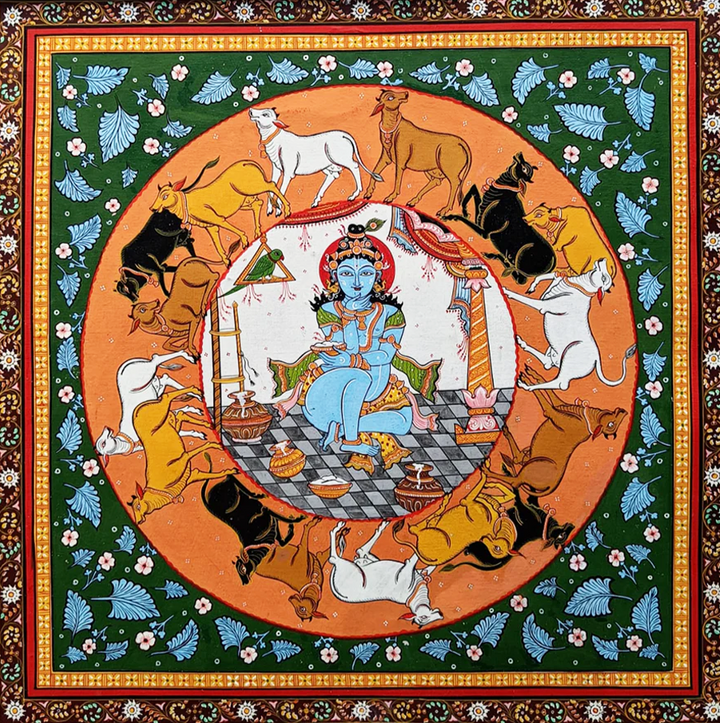 Krishna Gopal - Pattachitra Art by Purusottam Swain for Home Decor Thumbnail