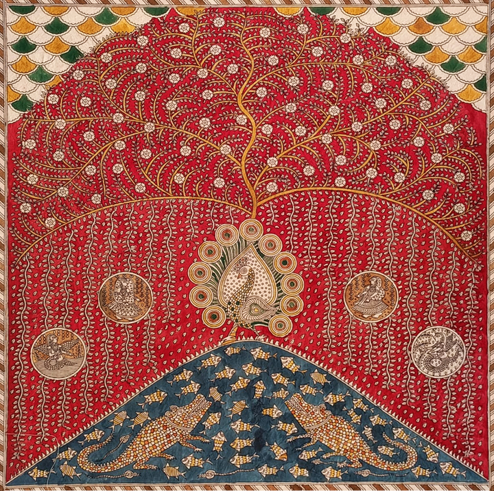 Peacock Mata Ni Pachedi By Dilip Chitara For Home Decor Thumbnail