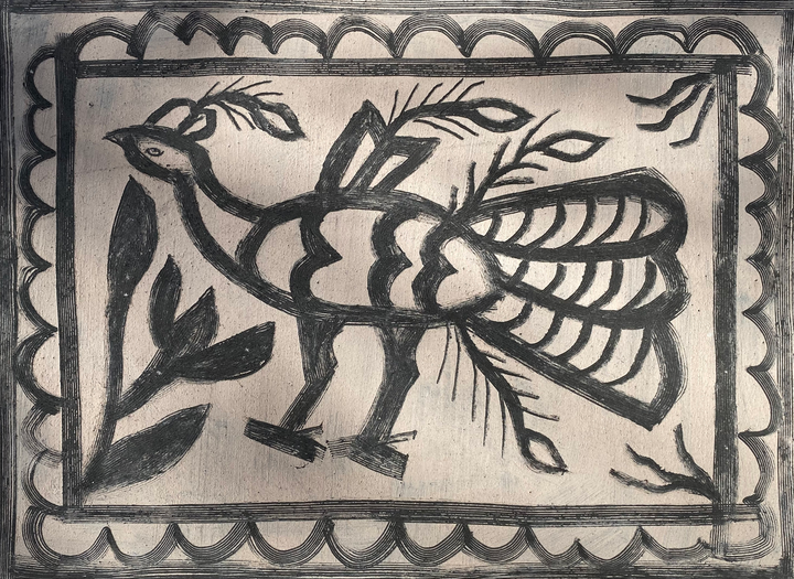 Peacock in Khovar by Manikchand Mahto Thumbnail