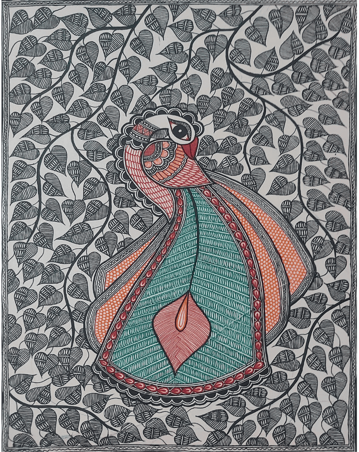 Peacock in Madhubani by Priti Karn Thumbnail