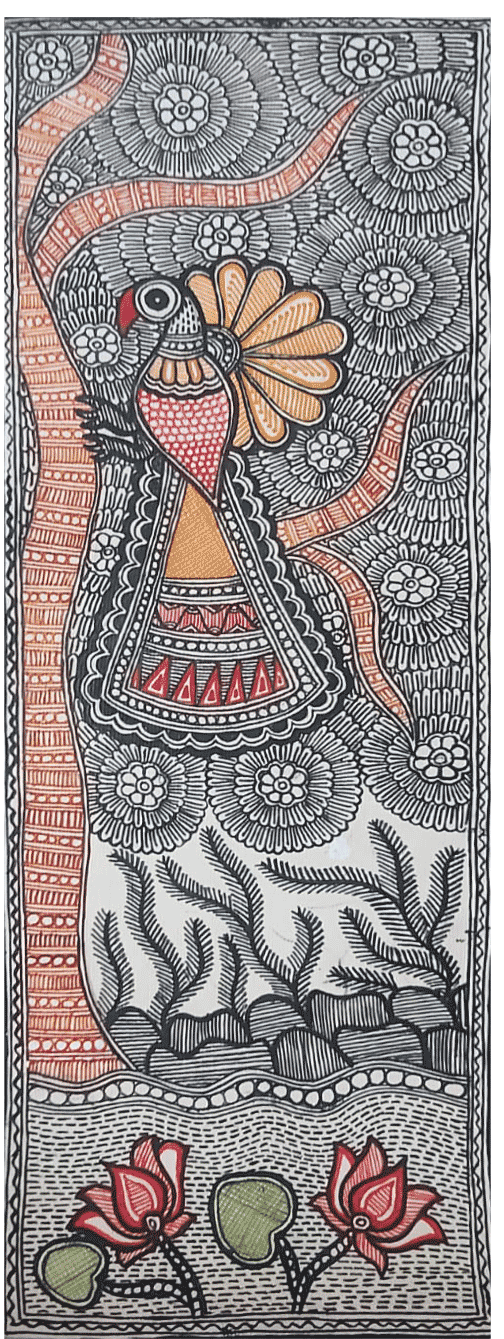 Peacock in Madhubani by Priti Karn Thumbnail