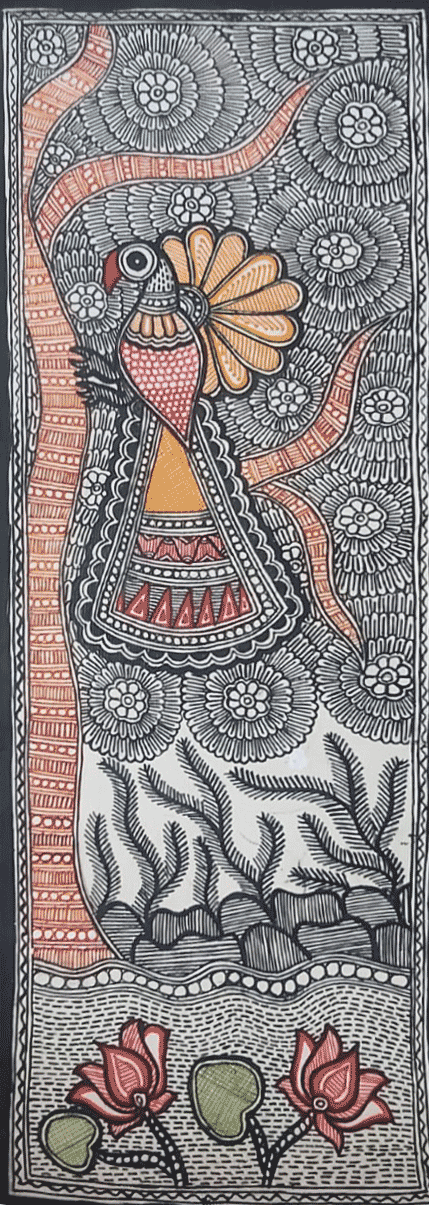 Peacock in Madhubani by Priti Karn Thumbnail
