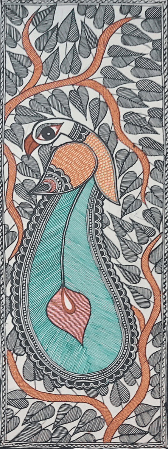 Peacock in Madhubani by Priti Karn Thumbnail