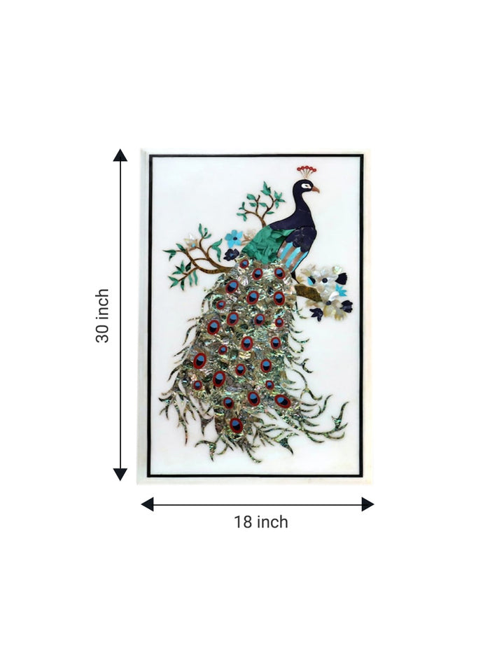 Peacock in Marble Inlay by Fammmo Khan Thumbnail