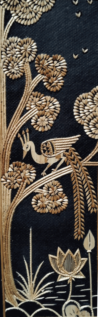 Peacock in Sikki Grass Artwork by Dhirendra Kumar Thumbnail