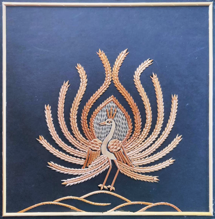 Peacock in Sikki Grass work by Suraj Kumar Sahu Thumbnail