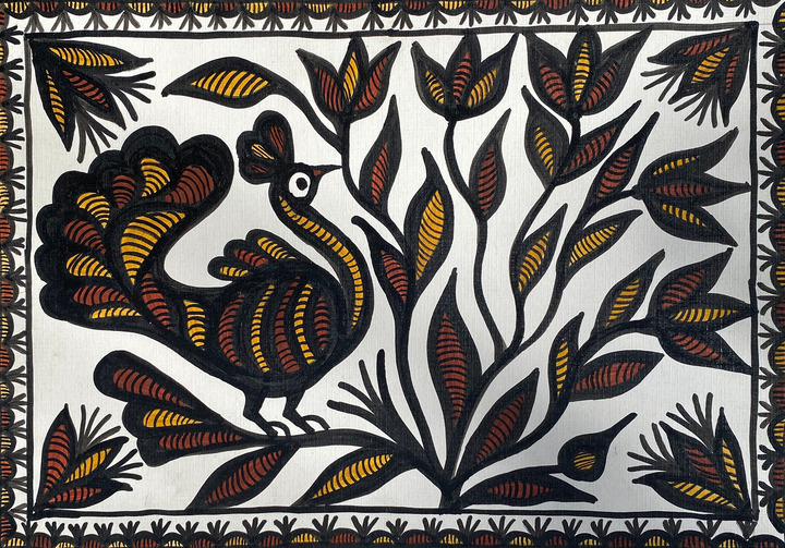 Peacock in Sohrai by Manikchand Mahto Thumbnail
