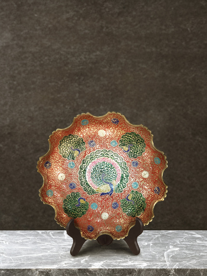 Order Online Peacock Brass metal craft Wall Plates 