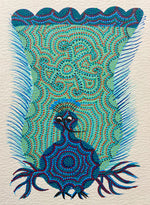Buy Peacock Fluffing, Bhil Art by Geeta Bariya