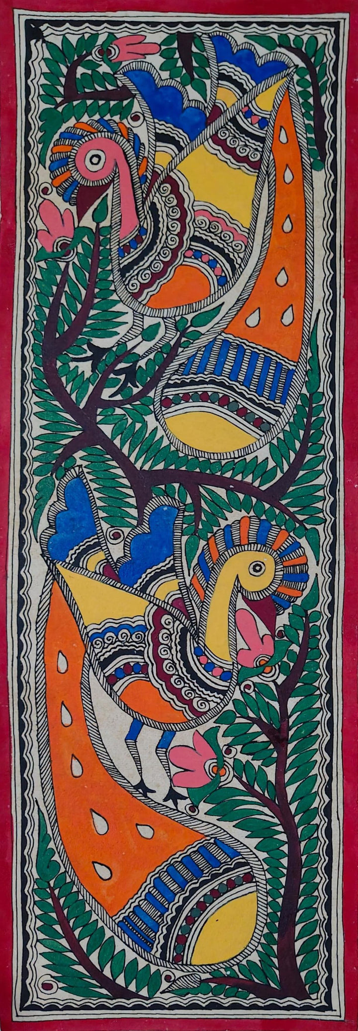 Peacock in Madhubani by Ambika Devi Thumbnail