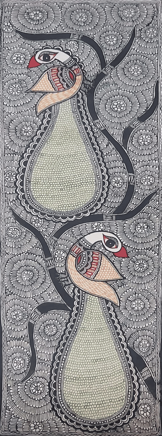 Peacocks in Madhubani by Priti Karn Thumbnail