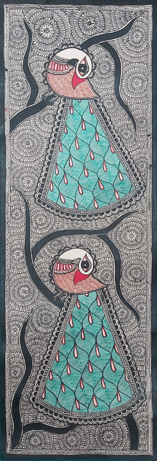 Peacocks in Madhubani by Priti Karn Thumbnail
