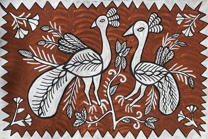 Peacocks in Sohrai by Manikchand Mahto Thumbnail