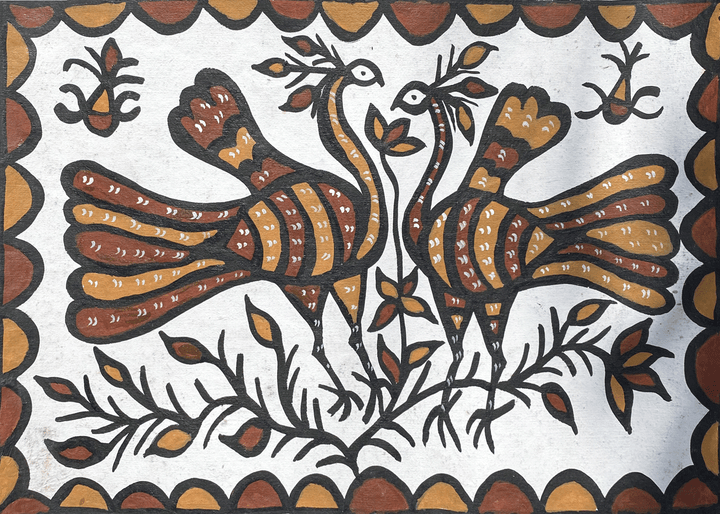 Peacocks in Sohrai by Manikchand Mahto Thumbnail