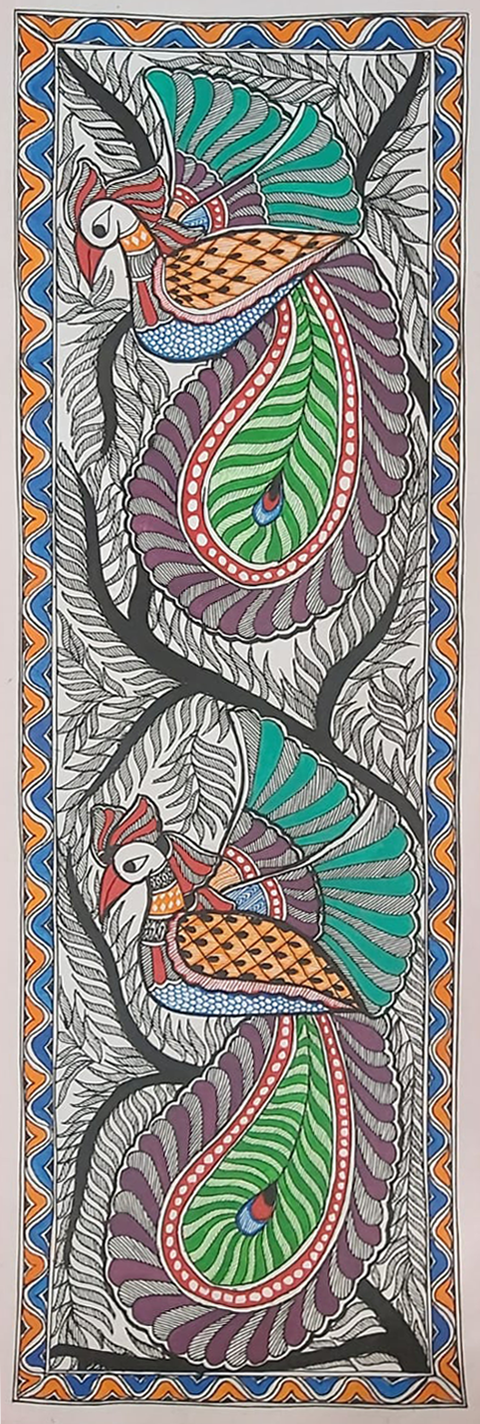Peafowl in Madhubani by Priti Karn Thumbnail