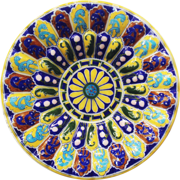 Petal like design In Blue Pottery Plate by Gopal Saini Thumbnail