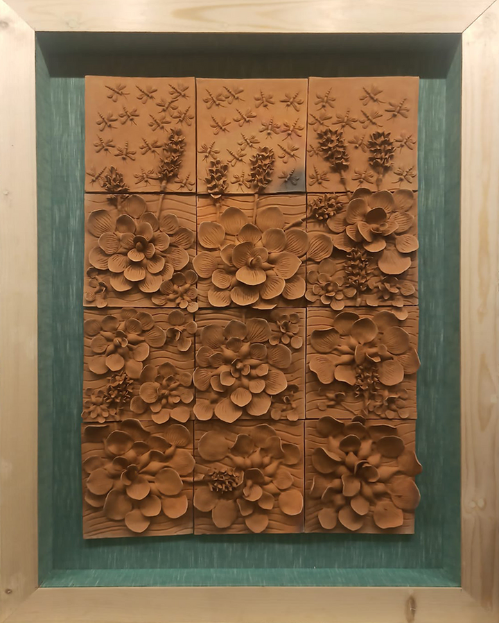 Phooler Alpona: A Floral Tapestry in Terracotta by Dolon Kundu Thumbnail