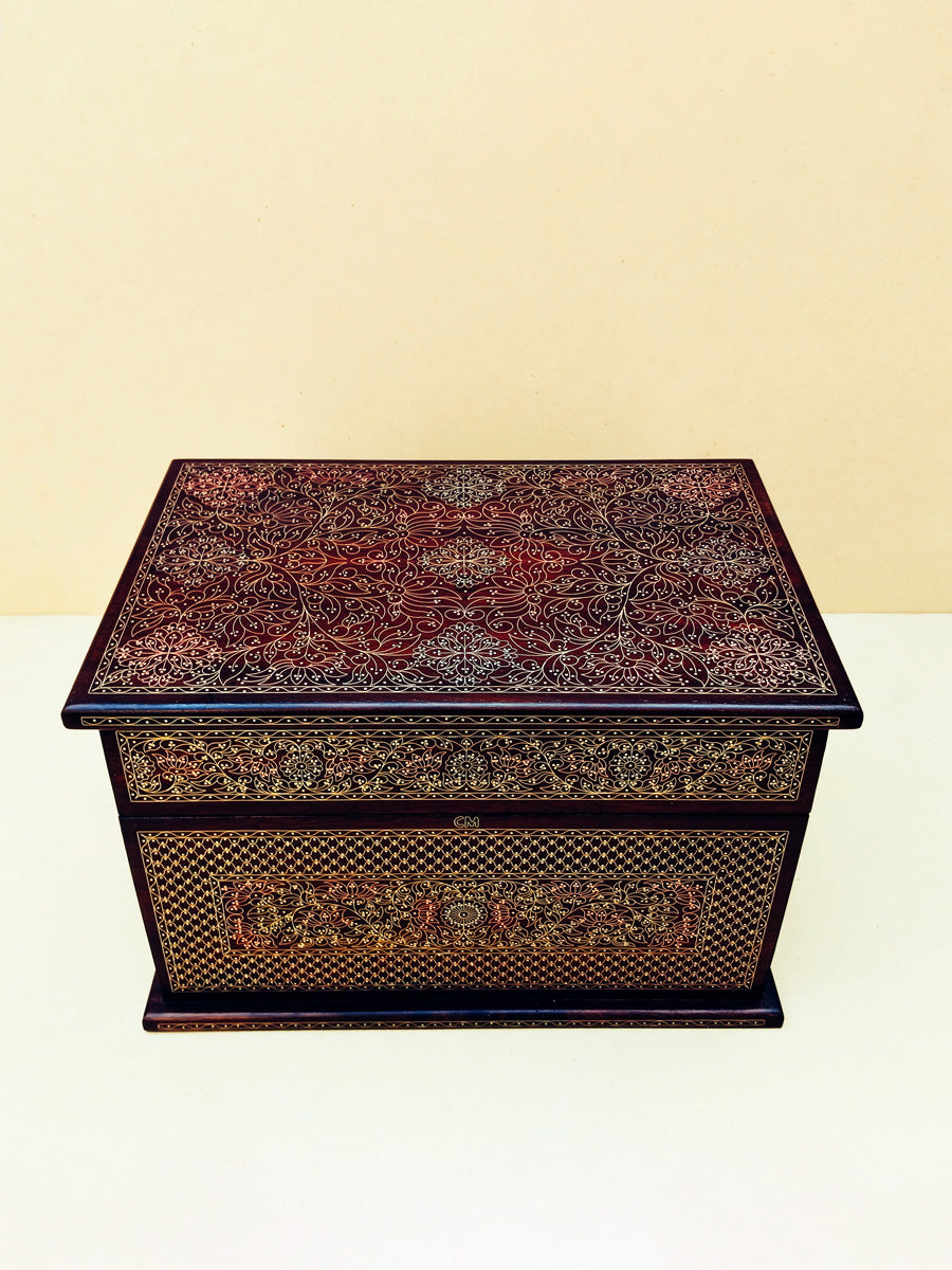 Shalki Box Wooden Tarkashi Jewelry Box| Order Online