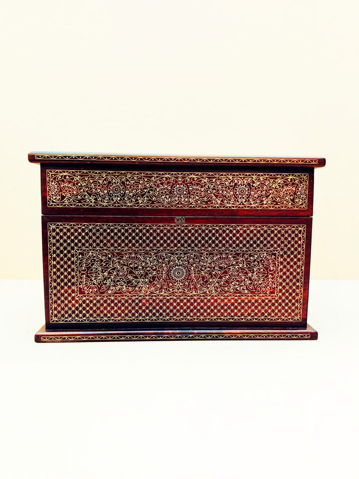 Phoolwari Jwellery Box in Tarkashi by Mohan Lal Sharma Thumbnail